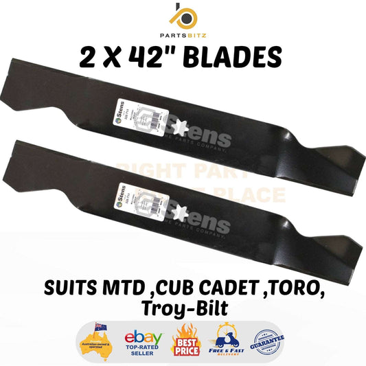 2 X 42" Blades Suits  Mtd & Cub Cadet 942-0647 , 742-04126 Ride on Mower