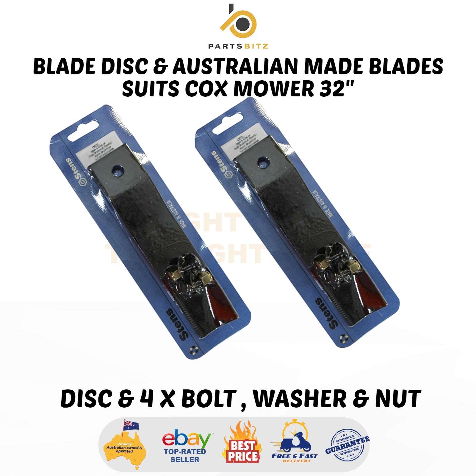 Blade Disc & AUS Made Blades For Cox Lawnboss Orion Xl Nova Mower 32" Inch AM76H7 SKIT55