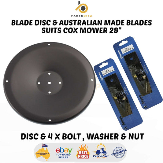 Blade Disc & Australian Made Blades Suits Cox Mower 28" Inch AM76H7 SKIT33