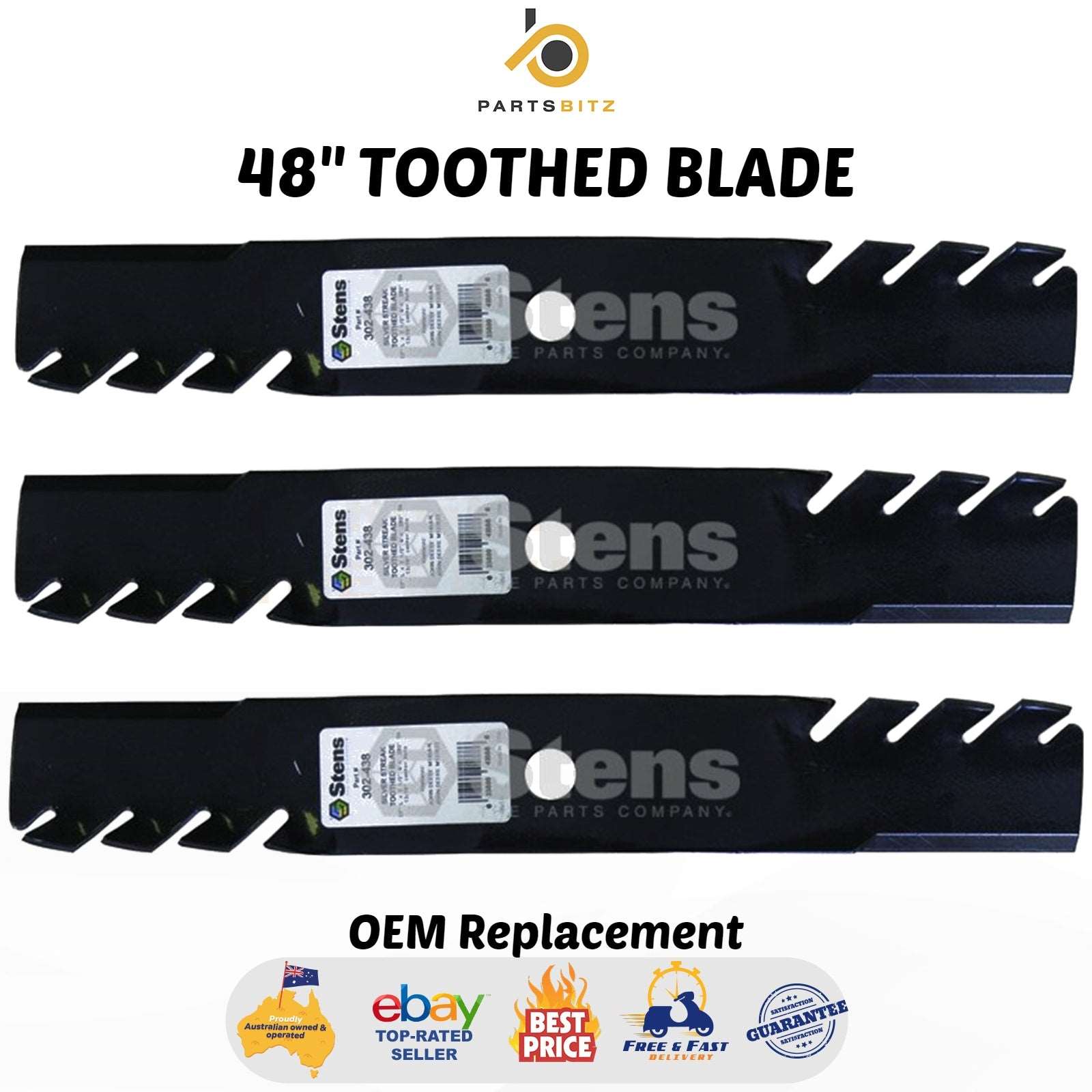 48" Toothed Blade Fits John Deere Mowers M127500 M127673 M145476