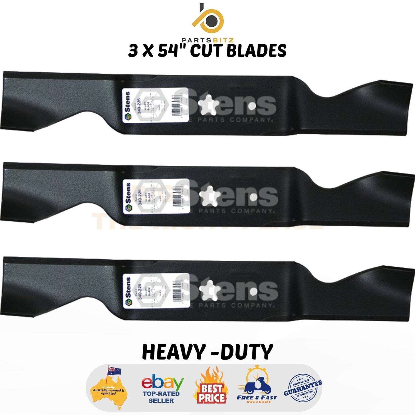 3 X 54" Blades for Husqvarna Ride on Mowers 532 18 72 56