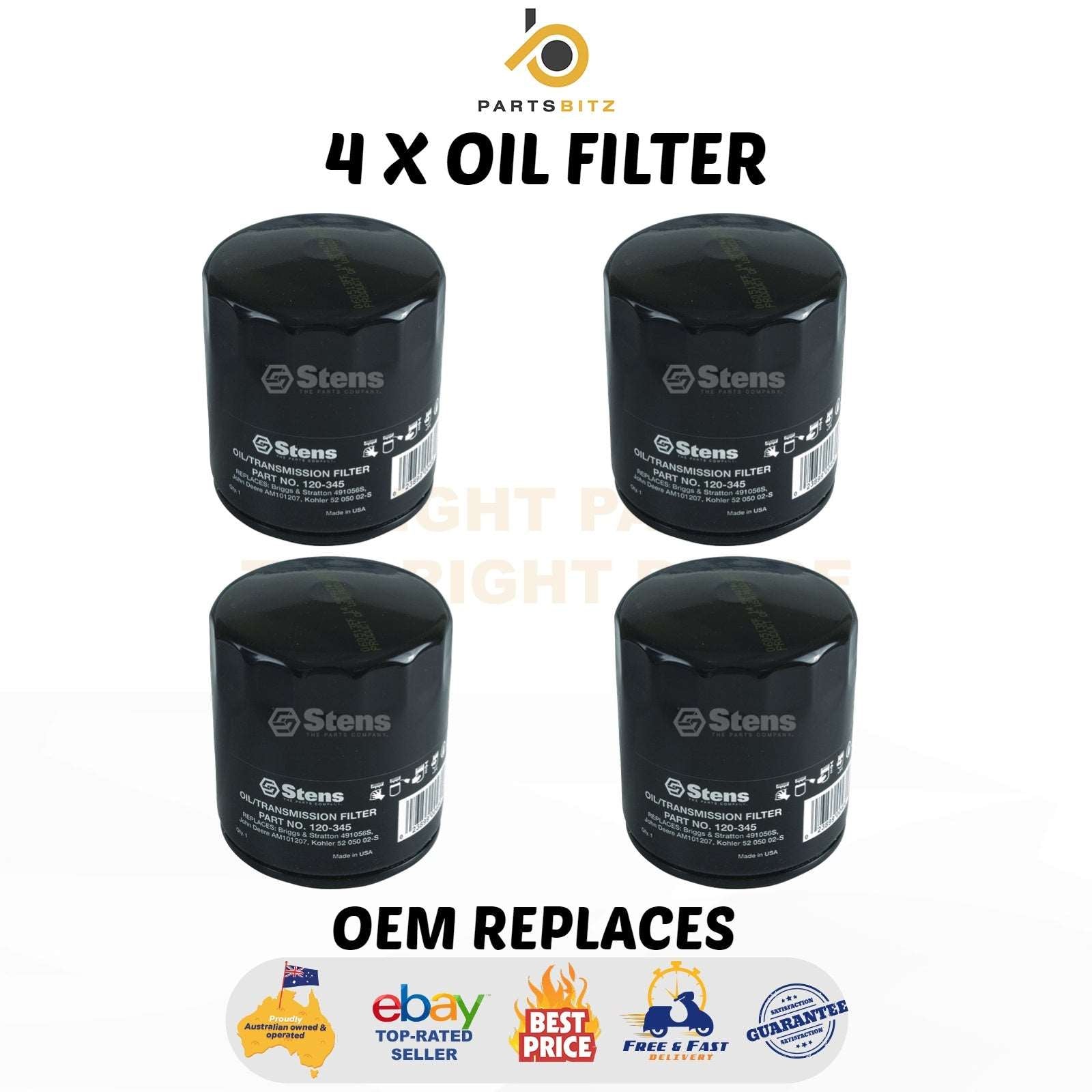 4 X Oil Filter Fits Briggs and Stratton Motors (Long)  4153 491096S 491056 Mower