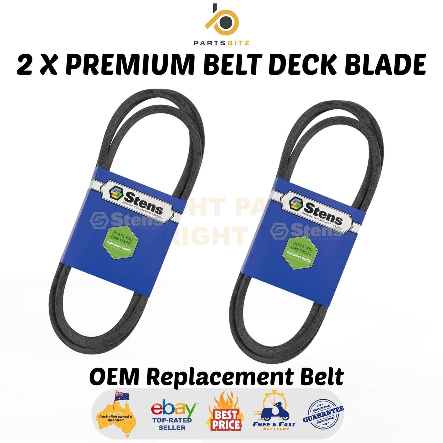 2 X Premium Deck Belt for 42" Cut John Deere & Sabre Mowers GX20072 GY20570