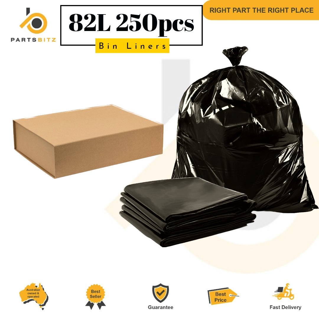 Heavy Duty Commercial Cleaning 82L Black Bin Liners 250pcs - parts bitz - #shop_name# -Shine