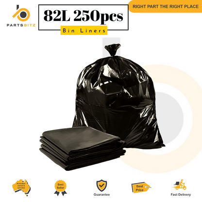 Heavy Duty Commercial Cleaning 82L Black Bin Liners 250pcs - parts bitz - #shop_name# -Shine