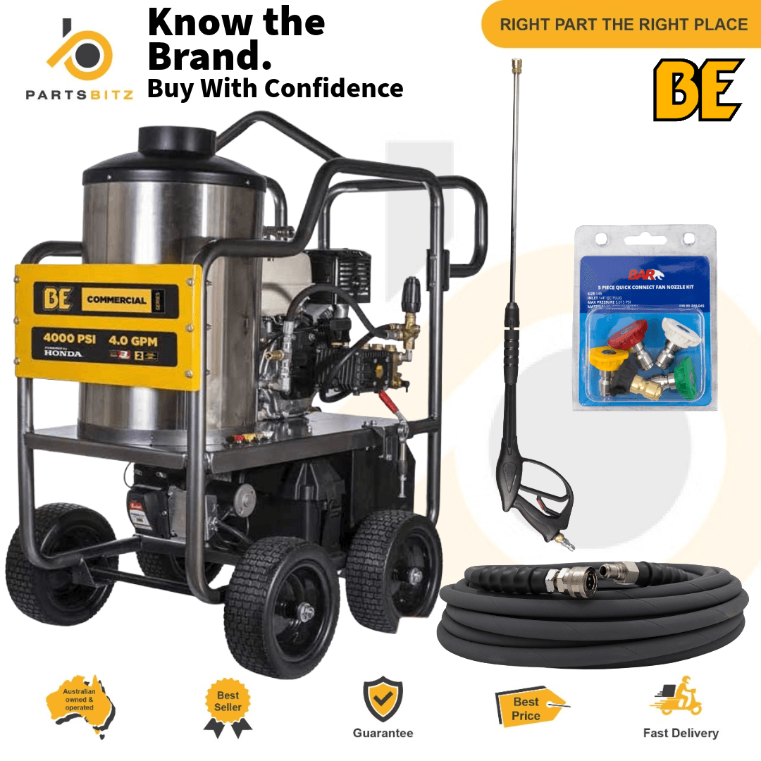 COMMERCIAL HOT PRESSURE CLEANER 4000PSI - USA Made Petrol Engine 15HP Electric Start - Hot Water Petrol Pressure Cleaner - 7150.00 - Hot Water Petrol Pressure Cleaner