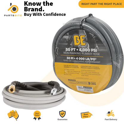 Commercial Grade 4000 PSI Pressure Hose - Semperit 3/8" Single Wire Grey