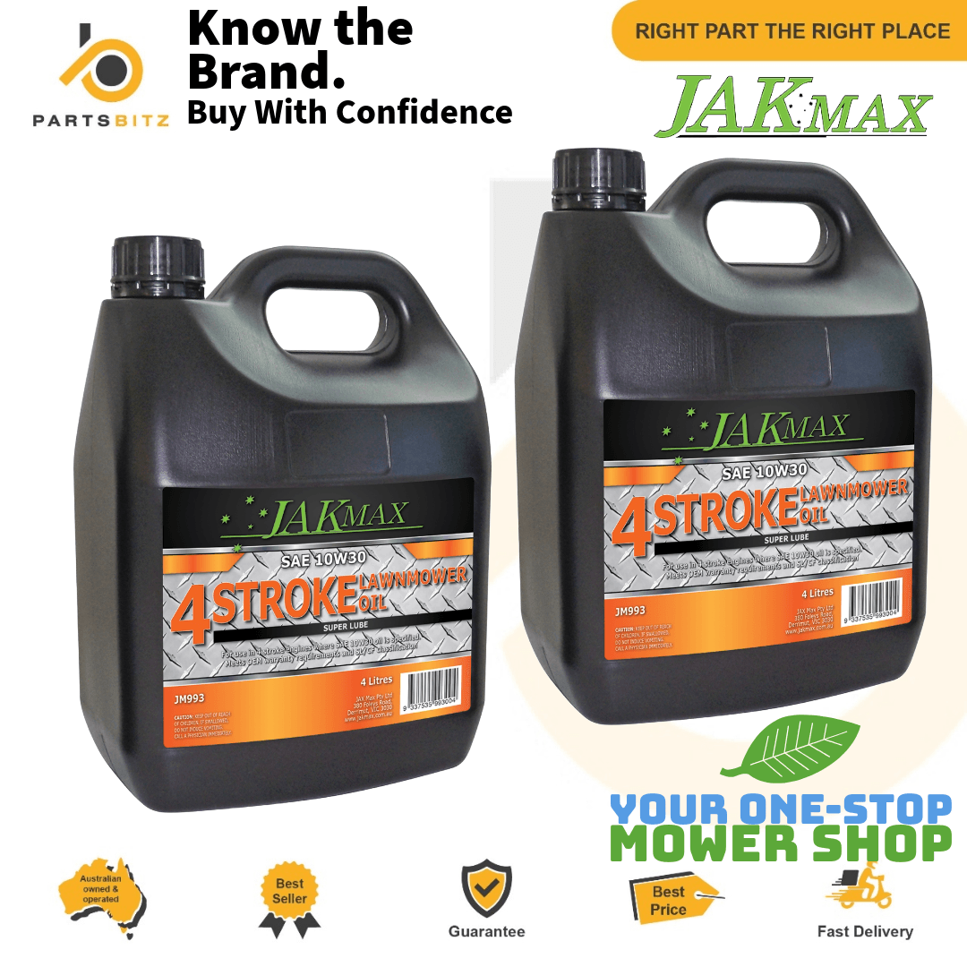 2 X Genuine Jakmax Lawn Mower SAE 10w30 Stroke Engine Oil Engine 4L - OIl - 75.50 - OIl