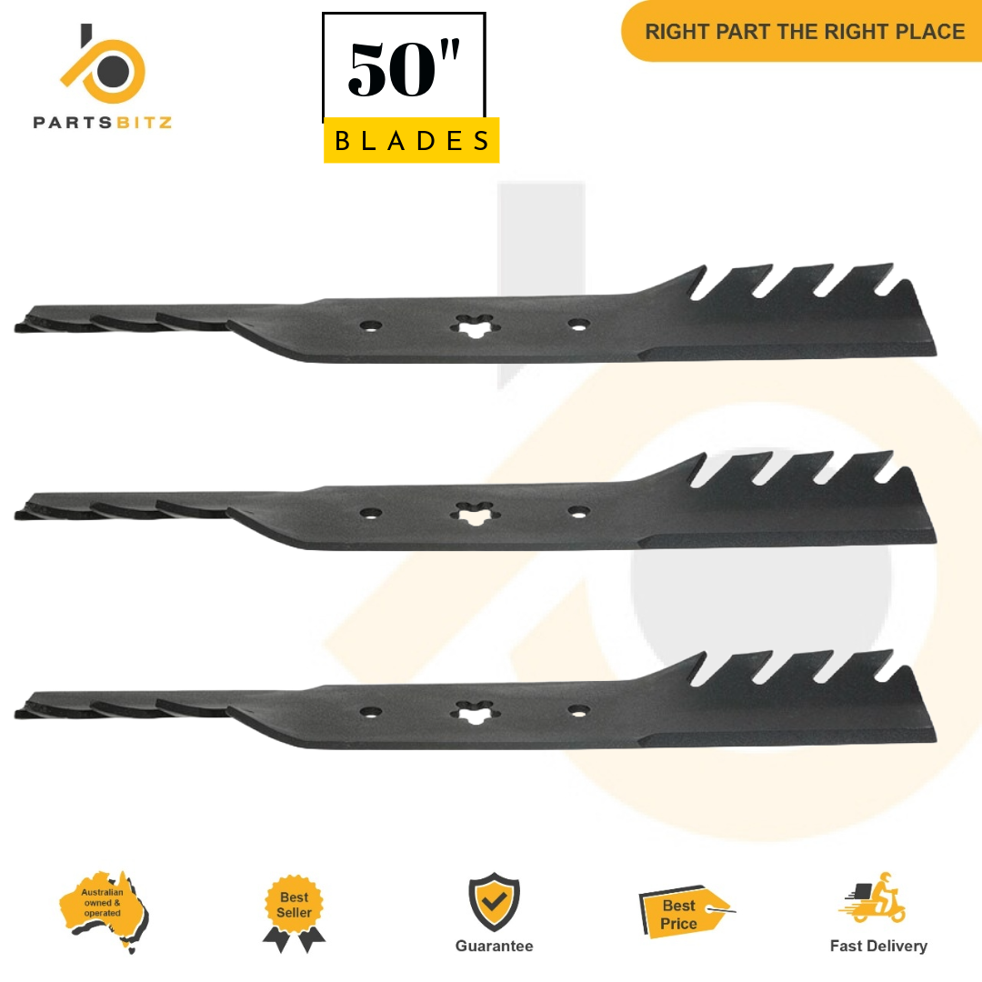 3 X Toothed Blades for Husqvarna Front Engine Models Mower fits 50" 532 13 73 80