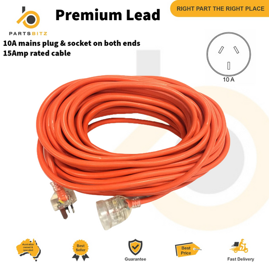 Premium Extension lead 15m 15amp for Carpet machine Predator Steamvac Steamaster