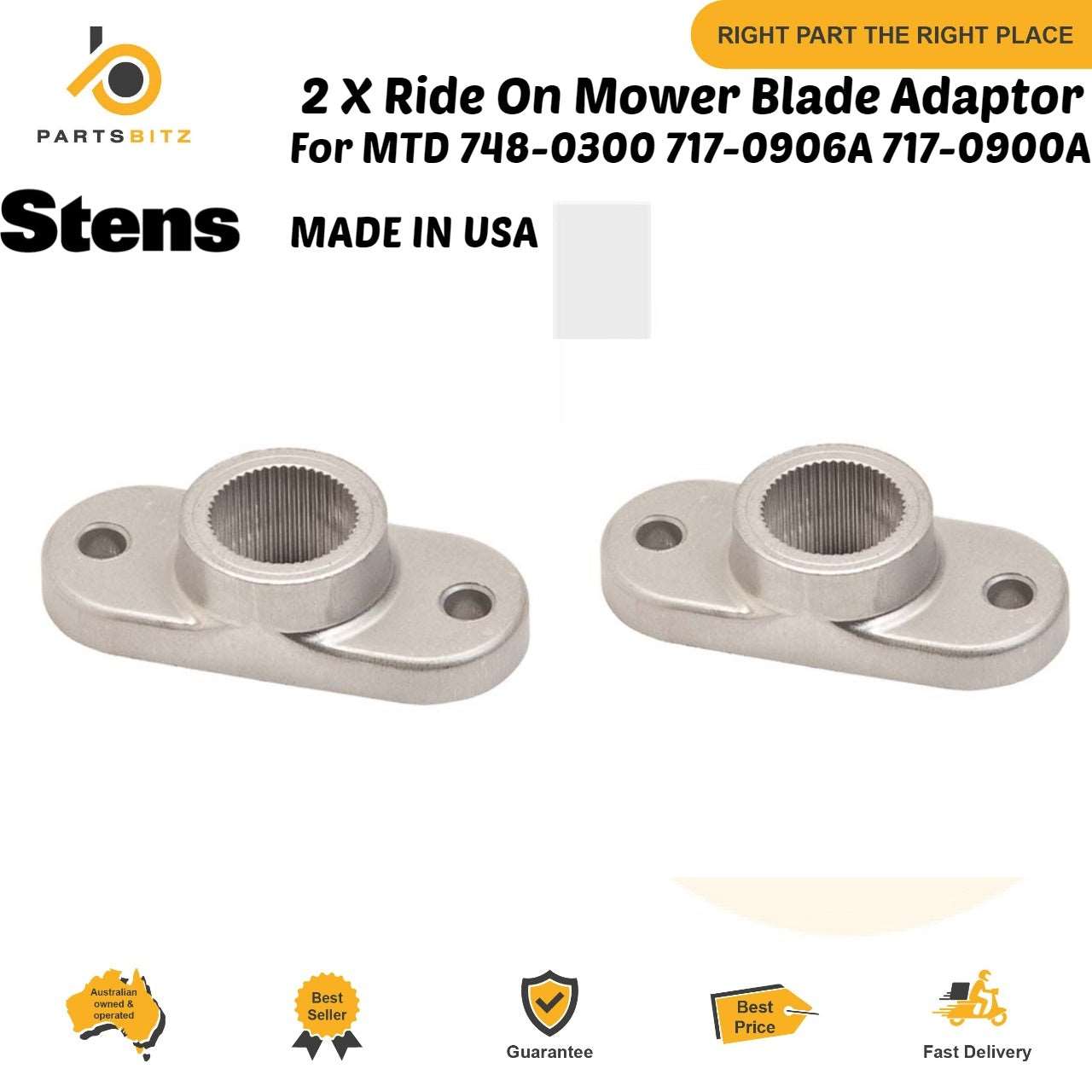 USA Made 2 X Ride On Mower Blade Adaptor fit MTD 748-0300 717-0906A 717-0900A - parts bitz - #shop_name# -Suits MTD