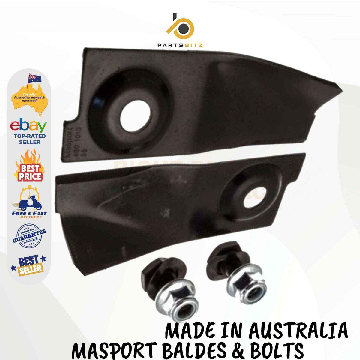 AUS Made 2 X Blades,Bolt Kit 18" for Masport & Morrison Mowers 780658 529594 - Parts bitz