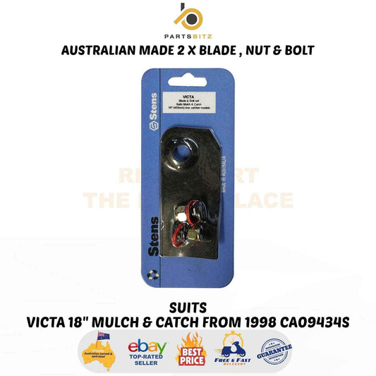 AUS Made 2 x Blades & Bolts for 18" Victa Catch and Mulch Mowers -1998 CA09434S - Parts bitz