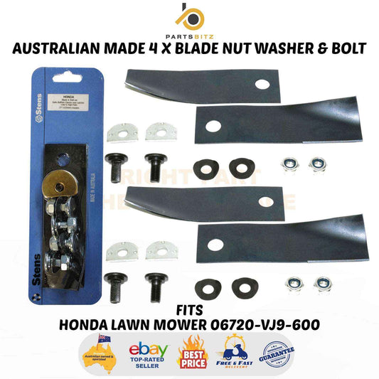 Australian Made 4 X Blade Kit 21" Inch Fits Honda Lawn Mower 06720-vj9-600 - Parts bitz