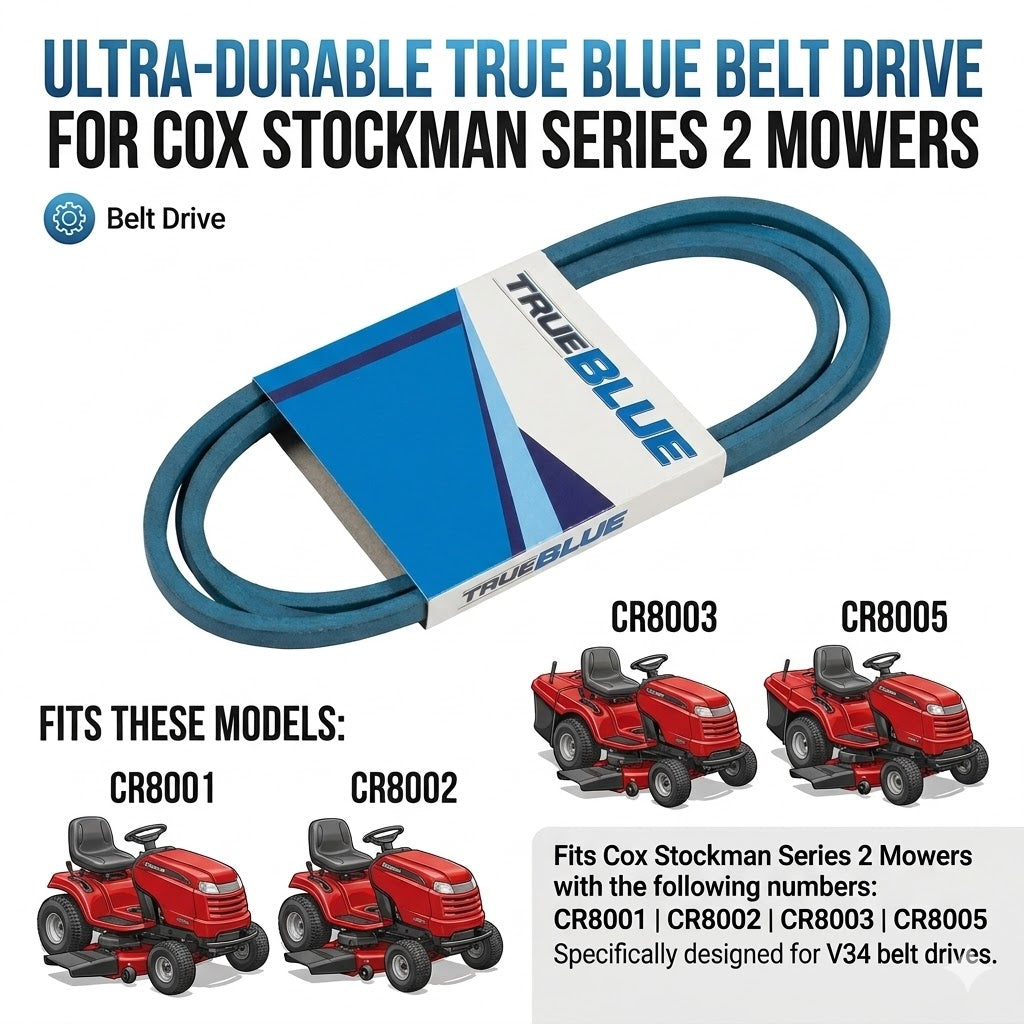 Belt Drive for Cox Stockman Series 2 Mowers fits V34 CR8001 CR8002 CR8003 - Parts bitz