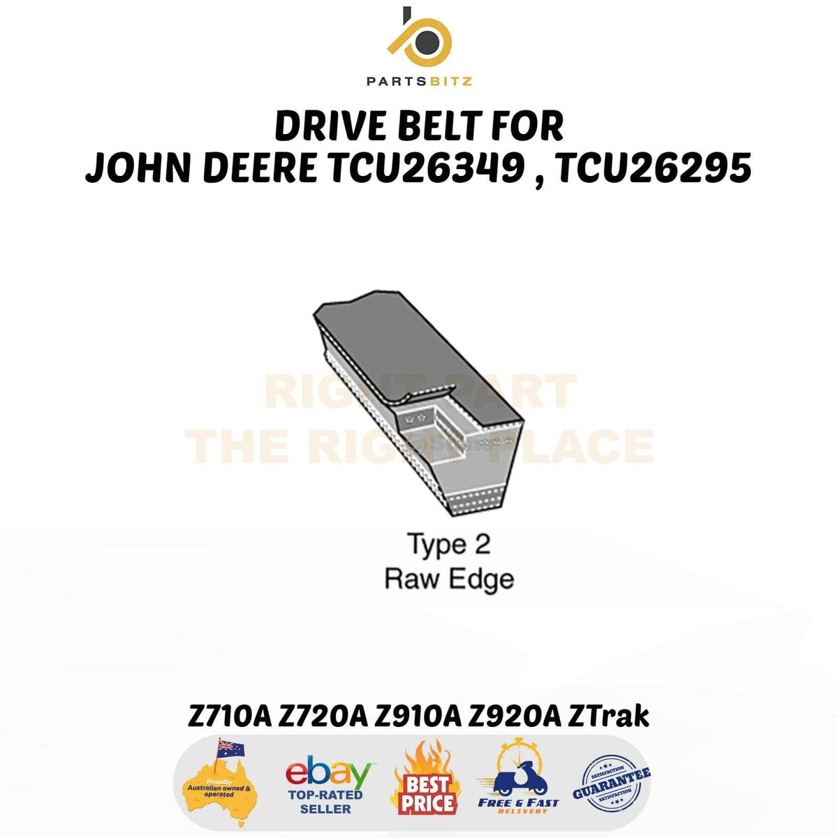 Drive Belt for John Deere TCU26349 Z710A Z720A Z910A Z920A  Ztrak - Parts bitz