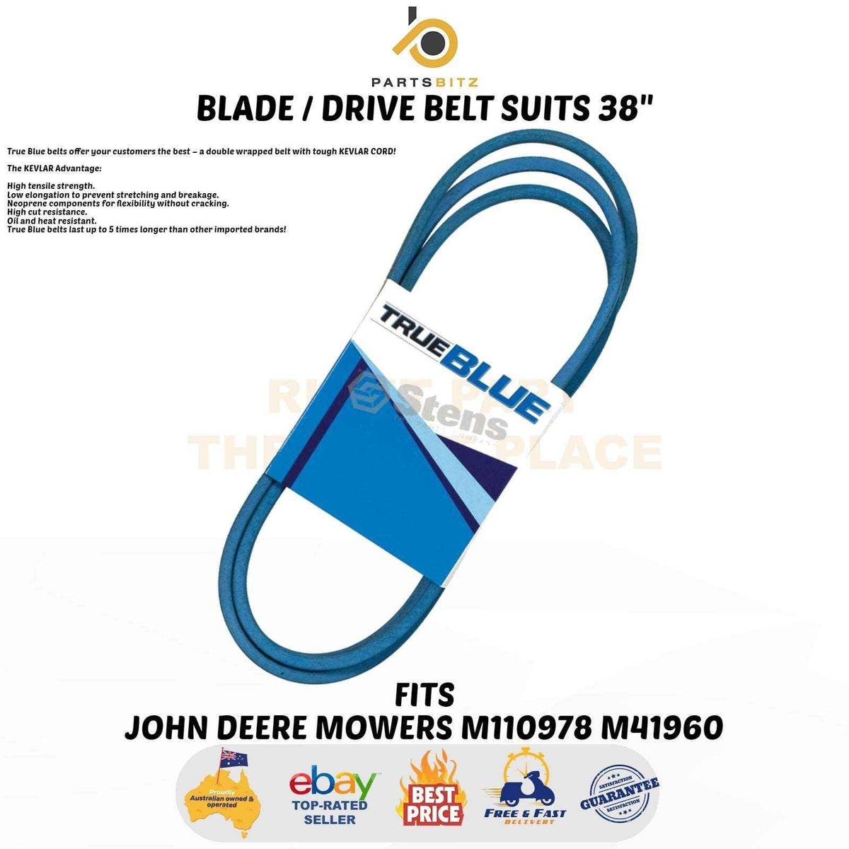 Drive Belt Suits  38" John Deere Mowers M110978 M41960 Lx176 , Lx188 - Parts bitz