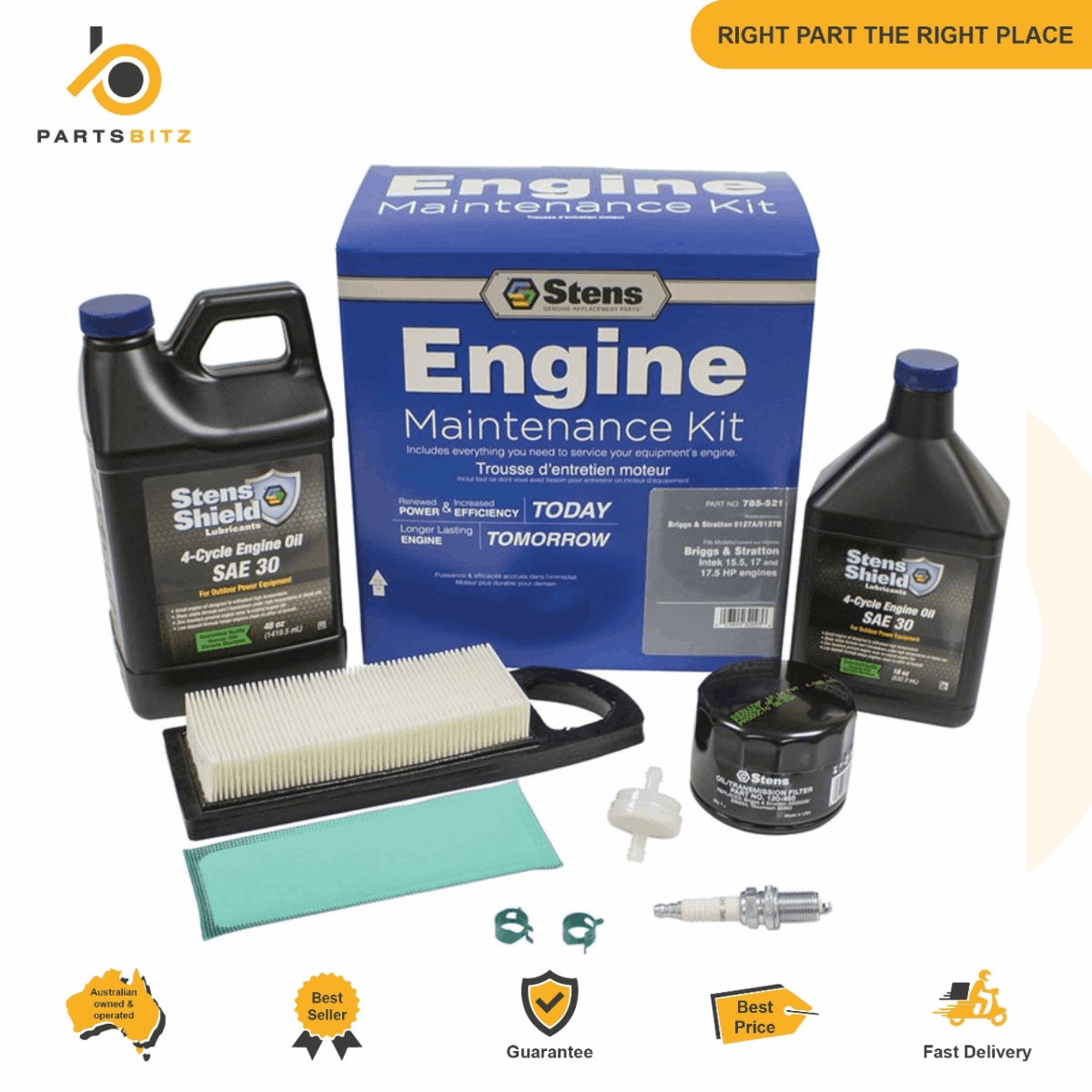 Engine Service Kit for 15.5 17 17.5HP Briggs & Stratton Motors 492932S 698083 - Parts bitz