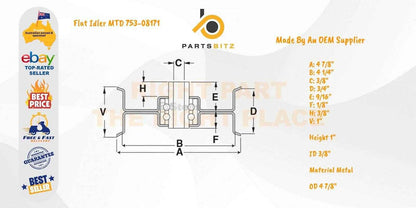 Flat Idler Pulley Suits Cub Cadet & Mtd Ride on Mowers 756-04129 , 753-08171 - Parts bitz