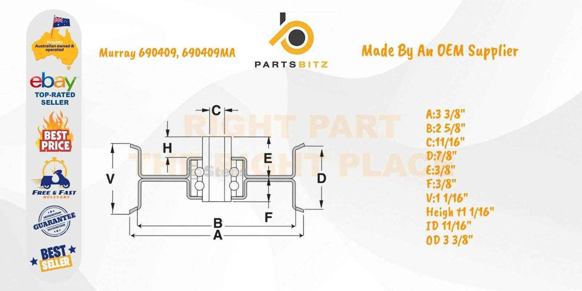 Flat Idler Pulley Suits Selected Murray Mowers 690409 690409MA 690407 - Parts bitz