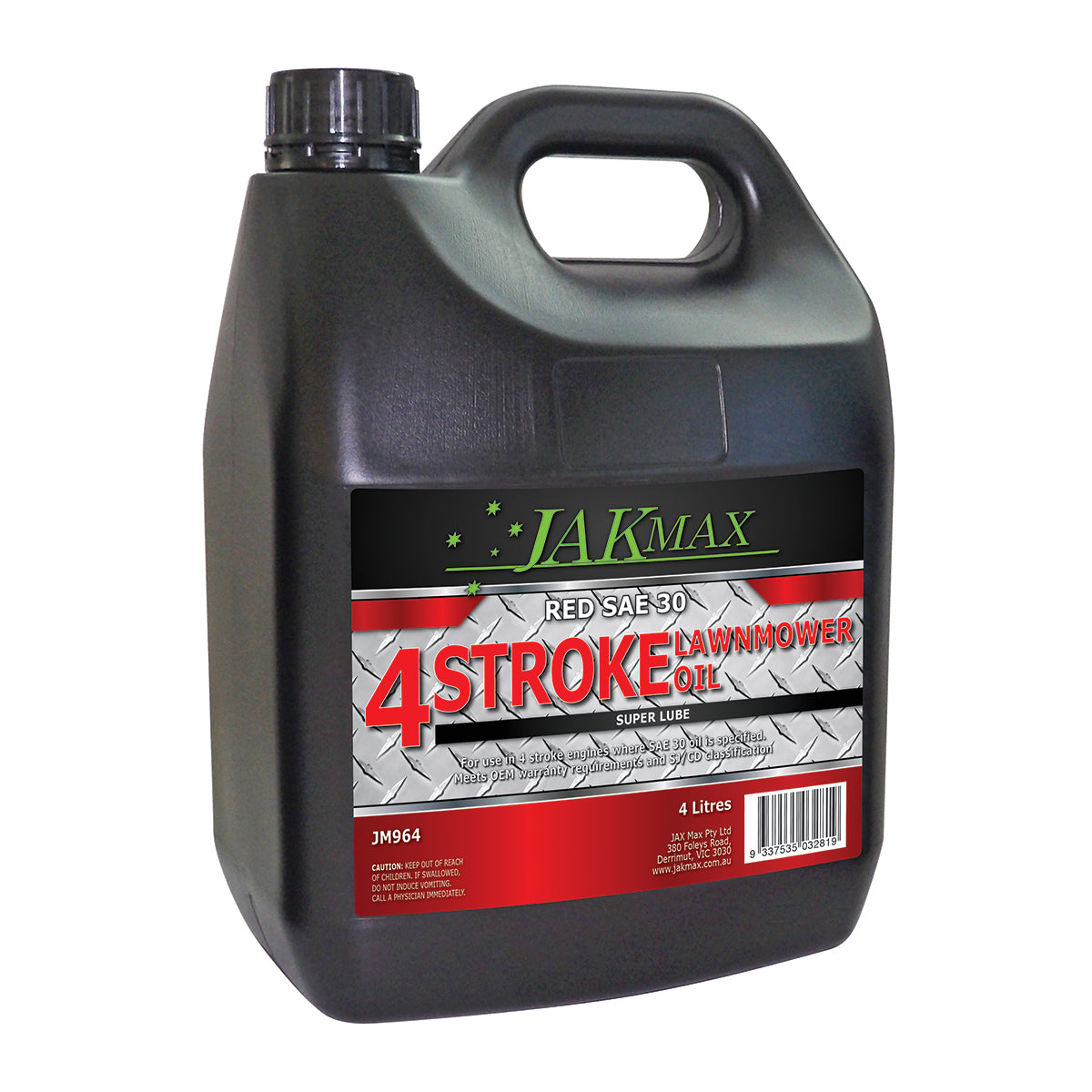 Genuine Jakmax Lawn Mower SAE30 Stroke  Engine Oil Engine 4L Red Colour - Parts bitz