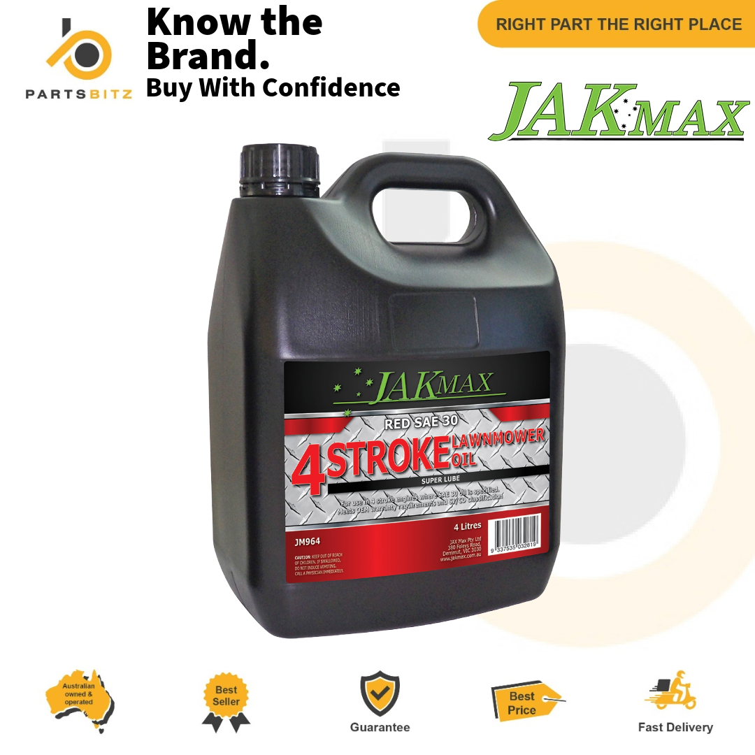 Genuine Jakmax Lawn Mower SAE30 Stroke  Engine Oil Engine 4L Red Colour - Parts bitz