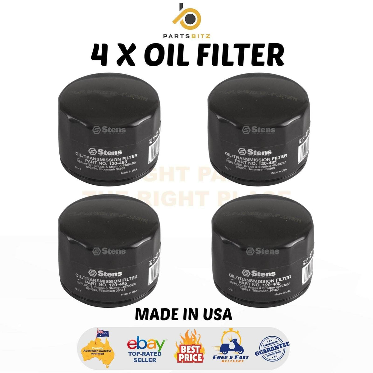 Genuine Stens 4 X Oil Filters Fits Briggs & Stratton 492932S 492058 492932 - Parts bitz