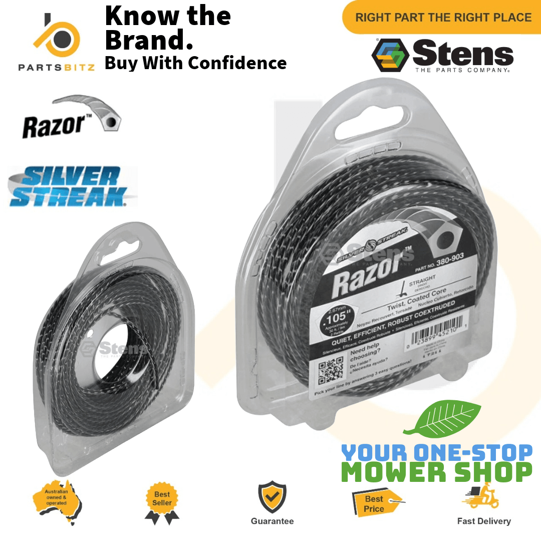 Genuine Stens Silver Streak Razor Trimmer Line Whipper Snipper 30ft 9m 2.7mm - Parts bitz