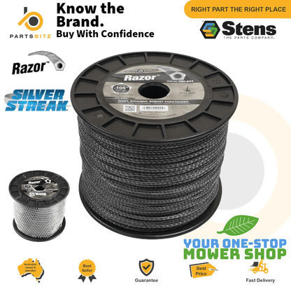Genuine Stens Silver Streak Razor Trimmer Line Whipper Snipper 919ft 280m 2.7mm - Parts bitz