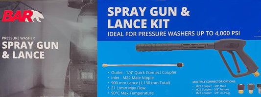 Gun & Lance Kit for High  Pressure  Washers up to 4000PSI - Parts bitz