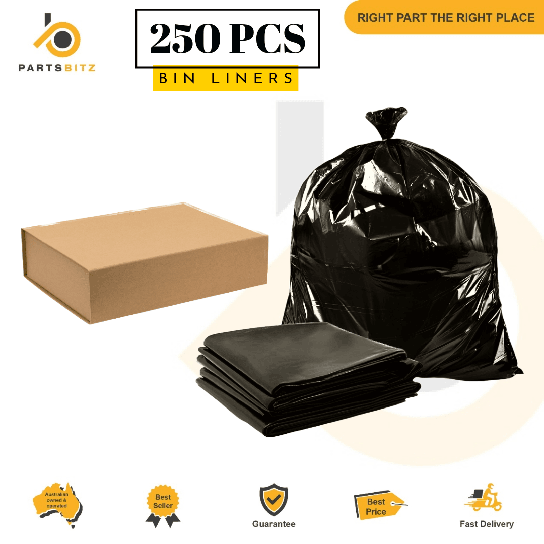 Heavy Duty Garbage Bags , Bin Liners 140L Black 250pcs - Parts bitz