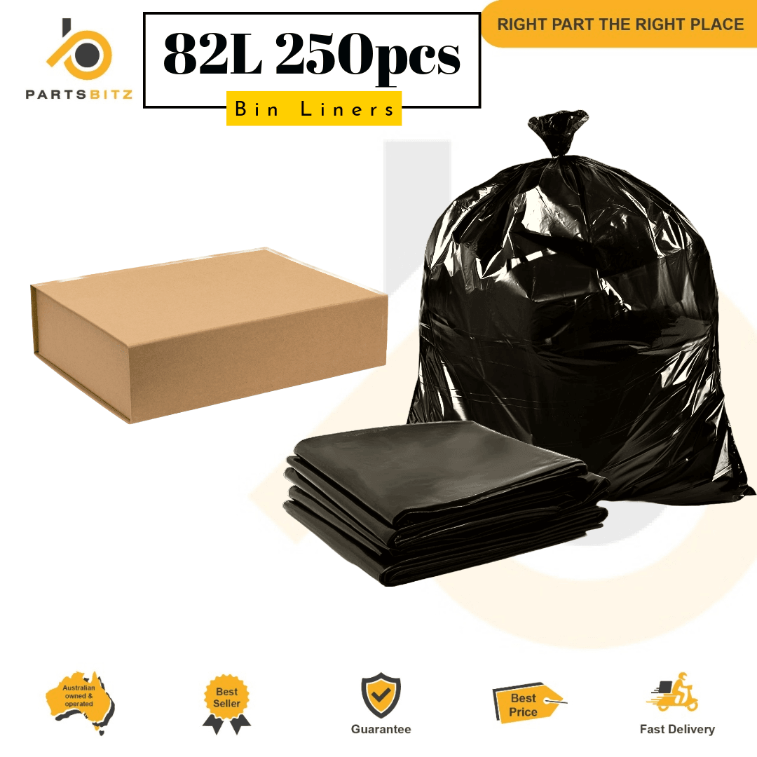 Heavy Duty Garbage Bags , Bin Liners 82L Black 250pcs - Parts bitz