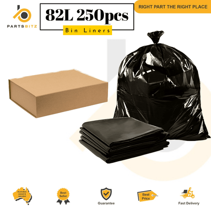 Heavy Duty Garbage Bags , Bin Liners 82L Black 250pcs - Parts bitz