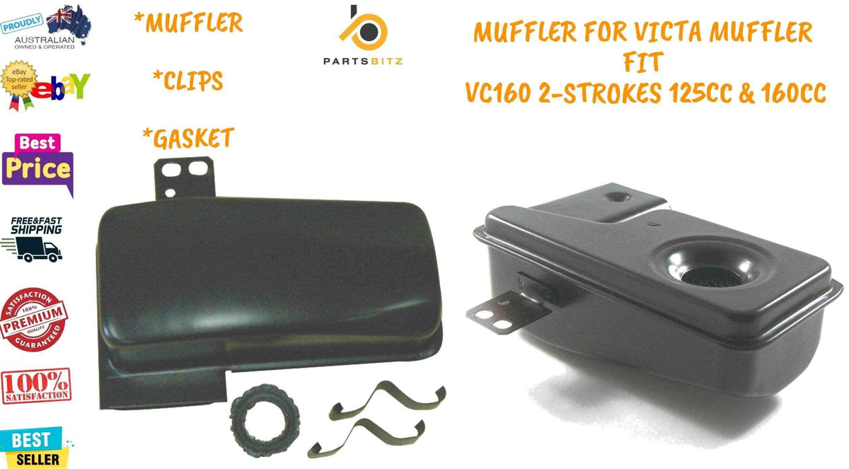 Muffler Victa Muffler Fit Vc160 2-strokes 125cc & 160cc Includes Clips & Gasket - Parts bitz