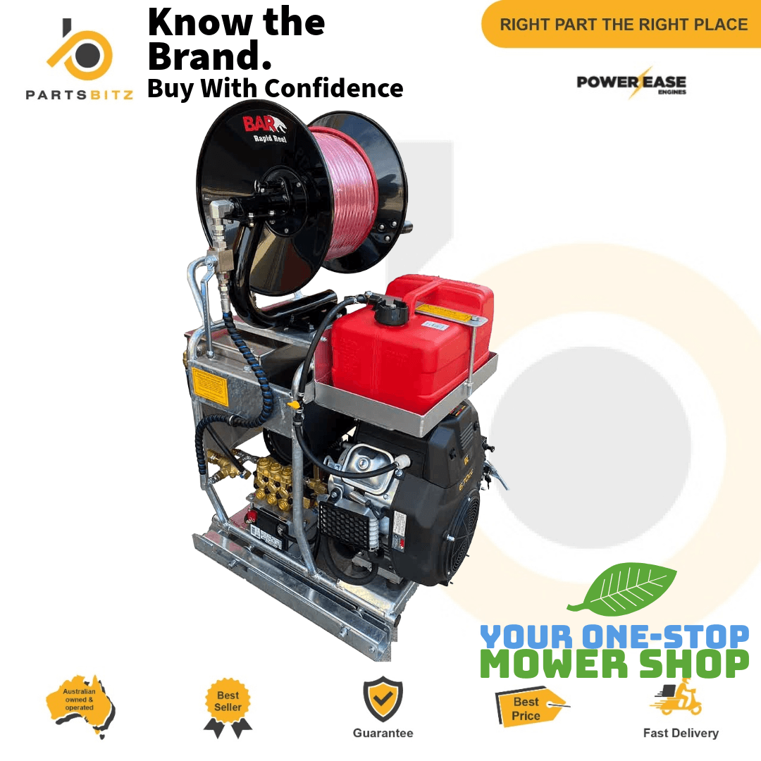 Powerease Petrol Jetter Drain Cleaner PurePower pump with Gearbox fits in UTE 5000psi 22LPM - Parts bitz