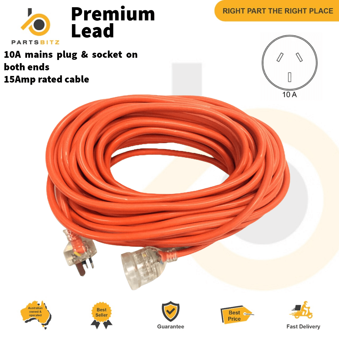 Premium Extension lead 15m 15amp for Carpet machine Predator Steamvac Steamaster - Parts bitz