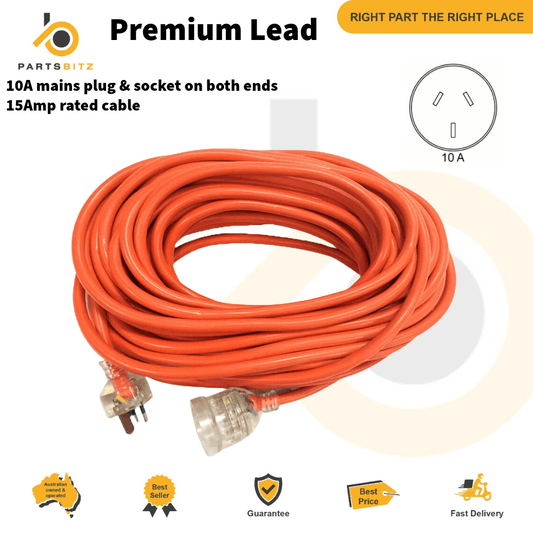 Premium Extension lead 15m 15amp for Carpet machine Predator Steamvac Steamaster - Parts bitz