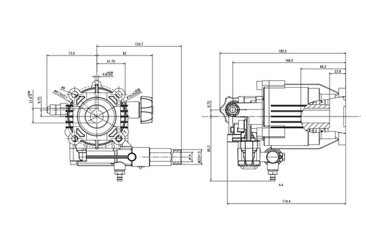 Pressure Washer Pump Assembly Axial LX Series Hollow 3/4″ Shaft 3100 PSI - Parts bitz