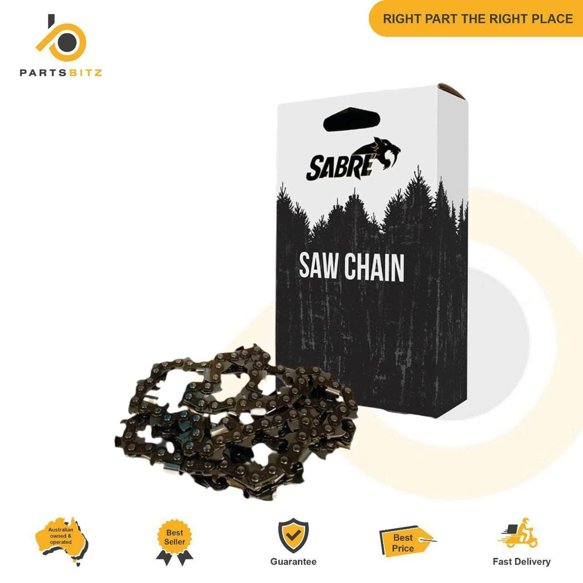 Sabre Chainsaw Loop Chain Semi Chisel 72 DL 3/8.050 - Parts bitz