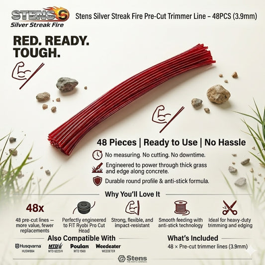 Stens Silver Streak Fire  Pre Cut 48pcs Line Cord Whipper Snipper 3.9mm