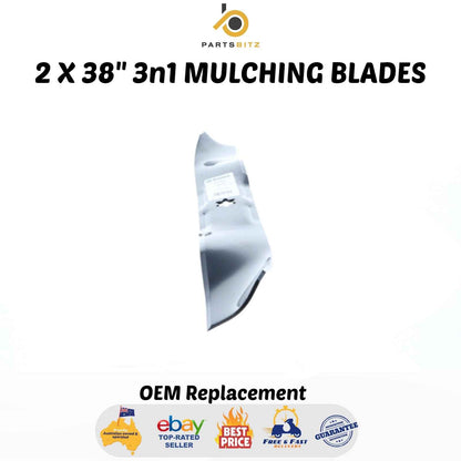 2 X 38" 3n1 Mulching Blades Suits Mtd Ride on Mower 942-0610 942-0610A - Parts bitz