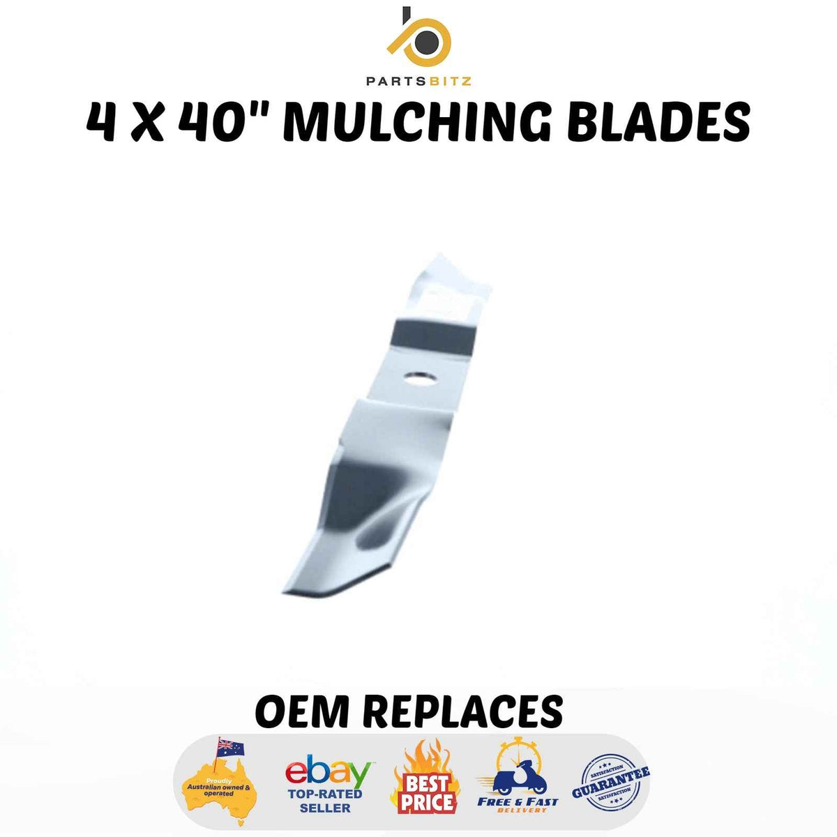 4 X 40" Mulching Blades for Rover Murray Viking Mower 095103E701 , 095103E701MA - Parts bitz