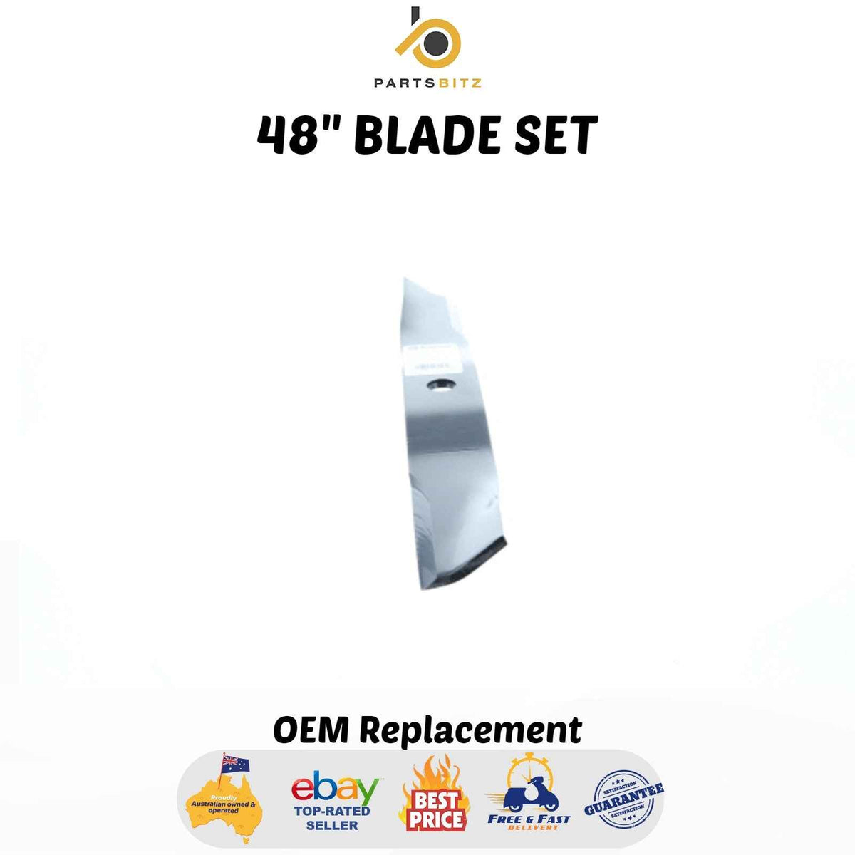 48" Blade Set Suits Kubota 76505-11550 Ride on Mowers - Parts bitz