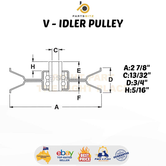 V Idler Pulley for John Deere Ride on Mowers AM115460 - Parts bitz